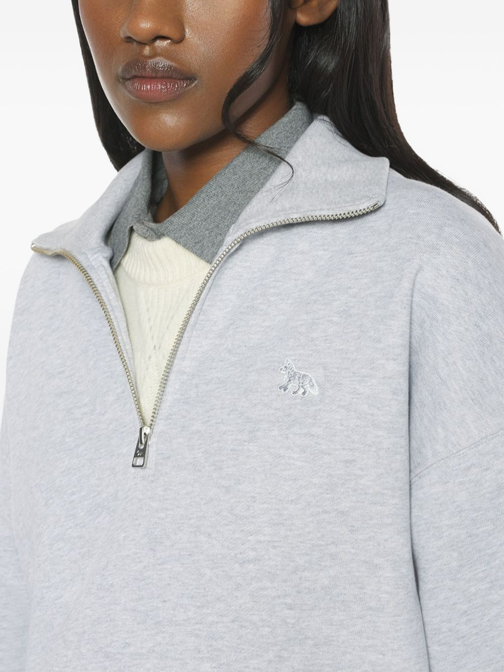 half-zip embroidered sweatshirt - 4