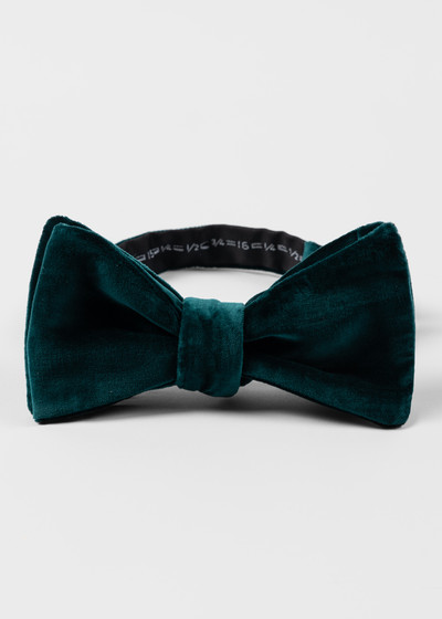 Paul Smith Forest Green Velvet Self-Tie Bow Tie outlook