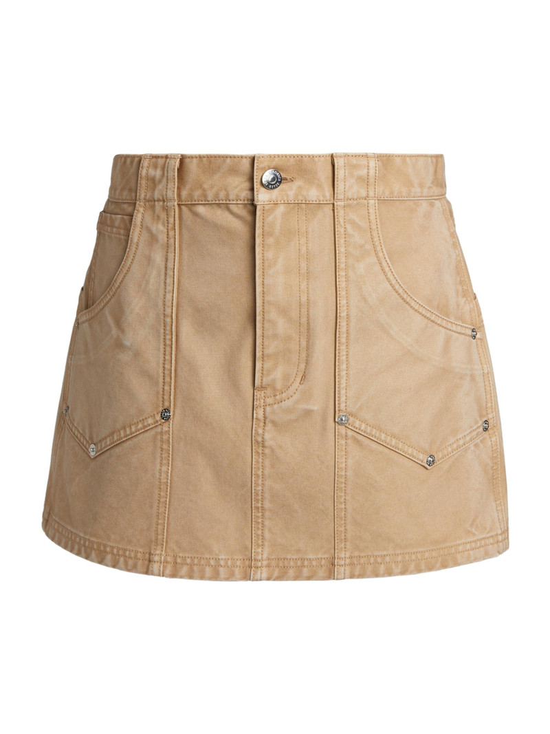 Women's Stelene Denim Miniskirt - Stone Khaki 1