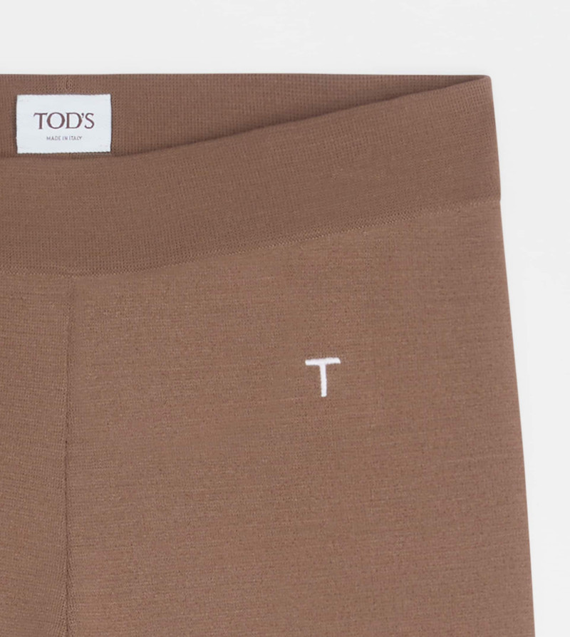 SHORTS IN STRETCH VISCOSE - BROWN 3