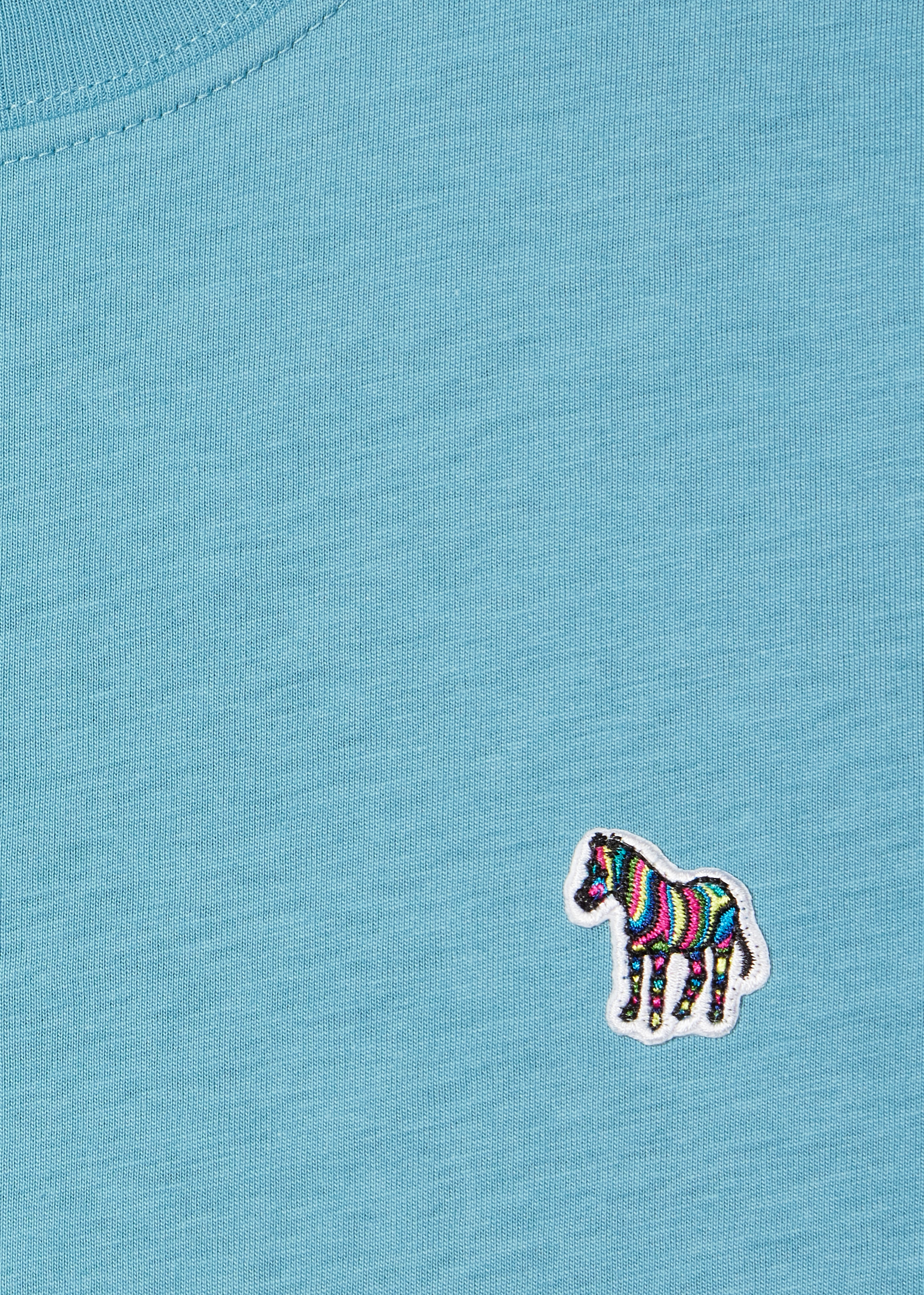 Light Teal Organic Cotton Zebra Logo T-Shirt - 2