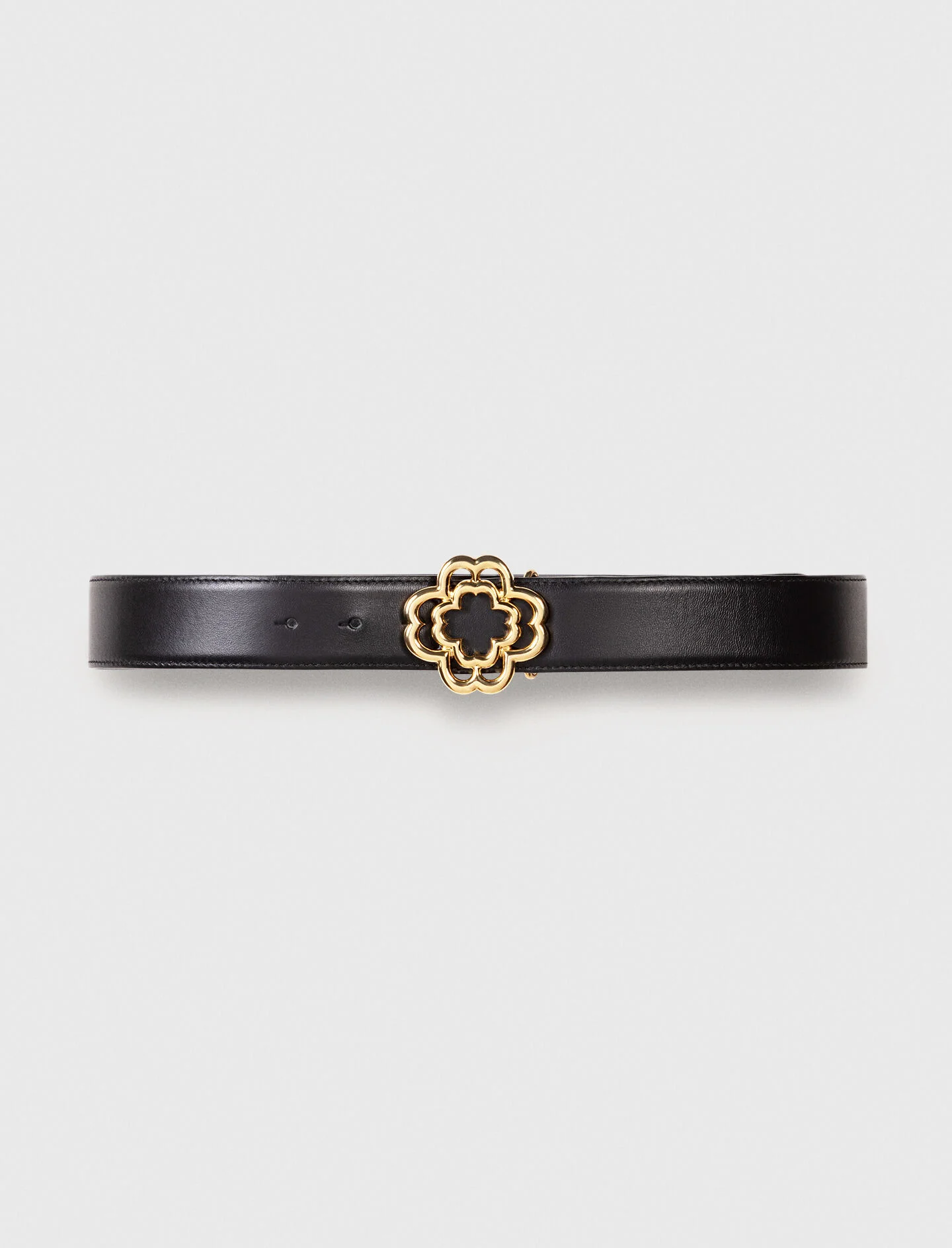 Leather belt with Clover logo - 1