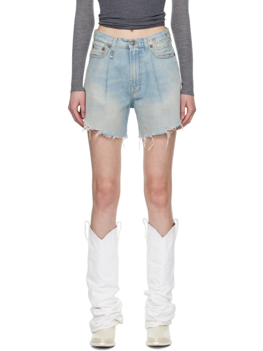 SSENSE Exclusive Blue Damon Denim Shorts - 1