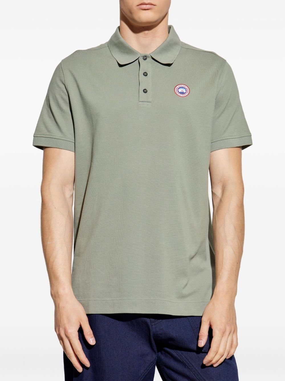 logo-patch polo shirt - 3