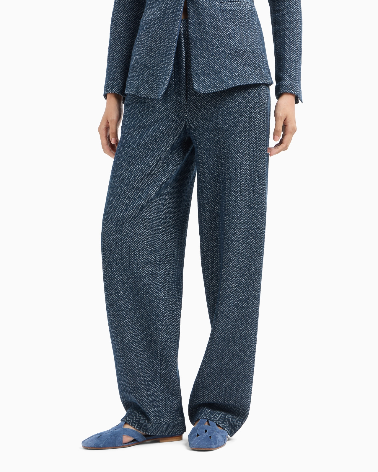 CHEVRON-MOTIF JERSEY TROUSERS - 4
