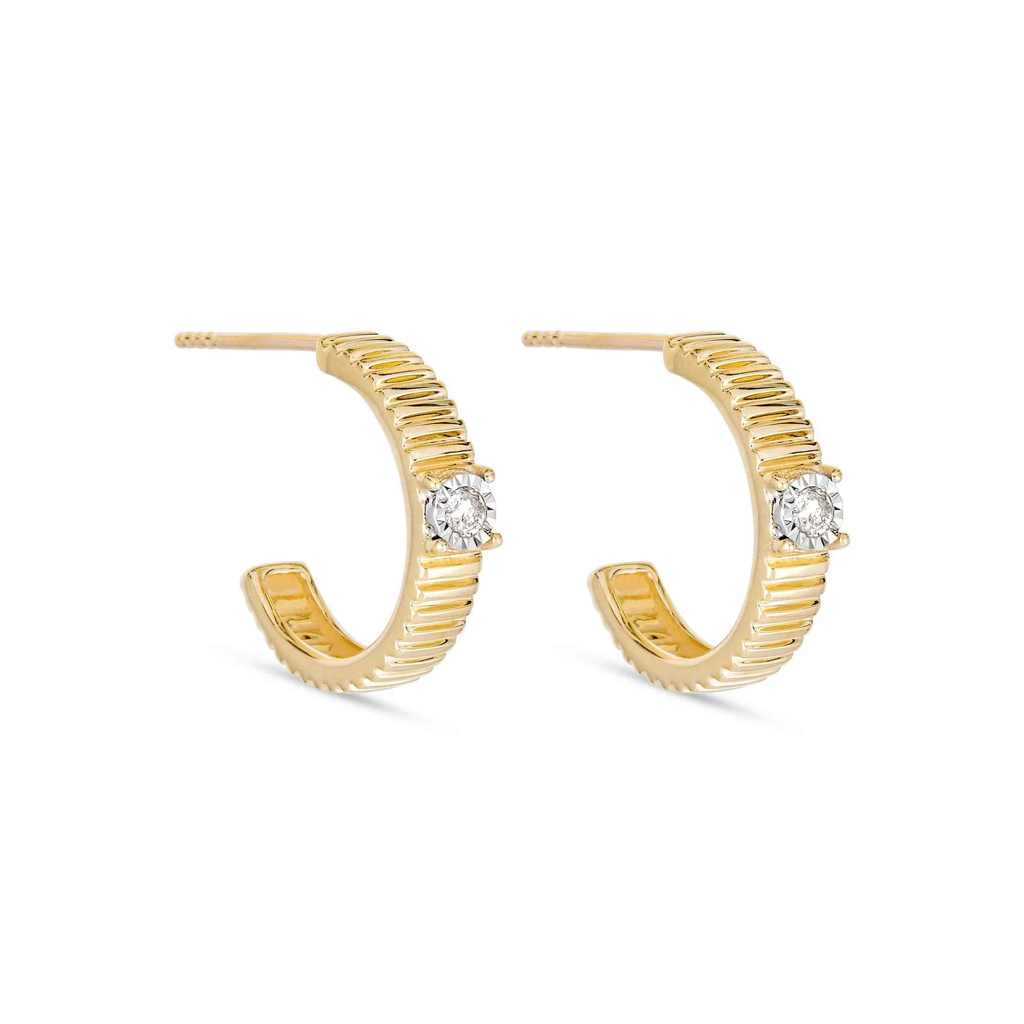 Dainty Diamond Pirouette Hoops - 1