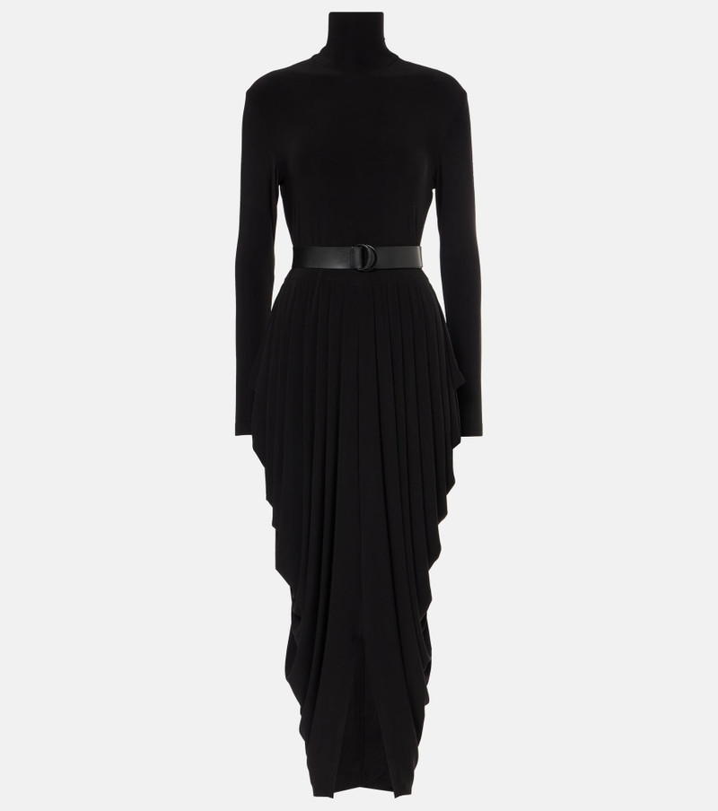 Draped turtleneck midi dress 1