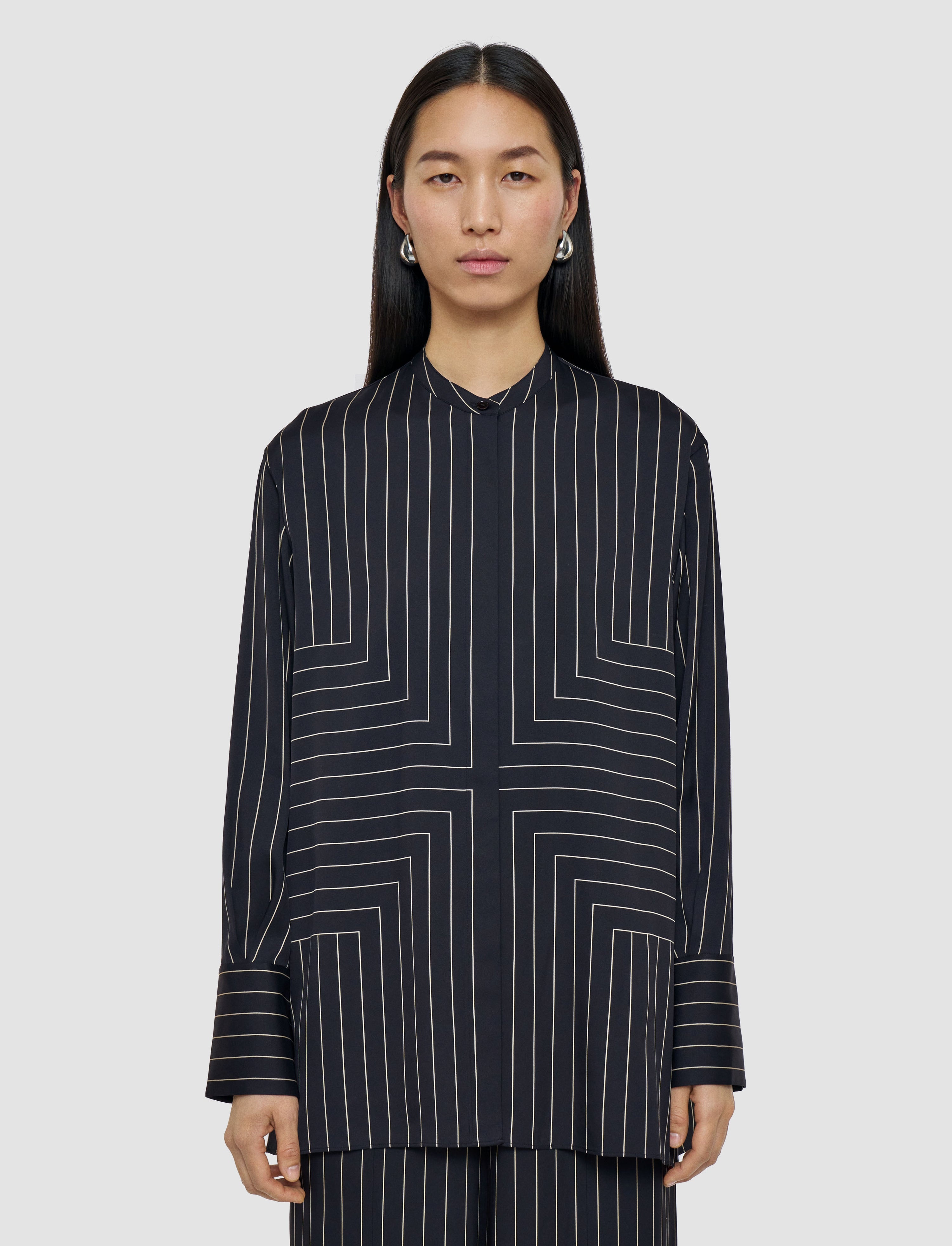 Athena Geometric Print Silk Blouse - 3