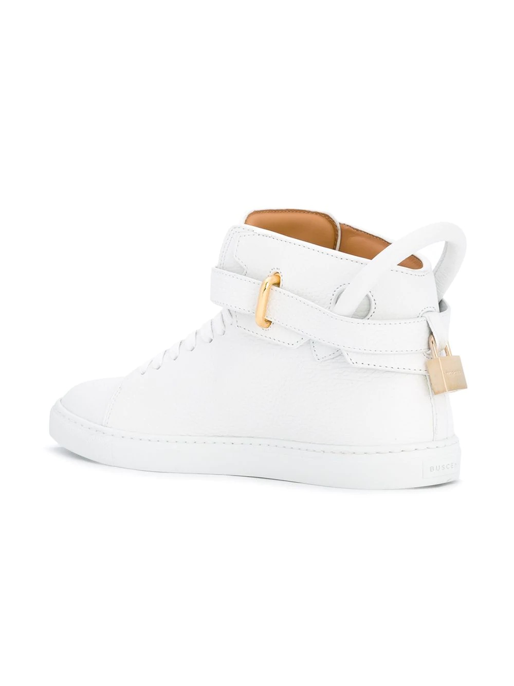 padlock leather mid-top sneakers - 3