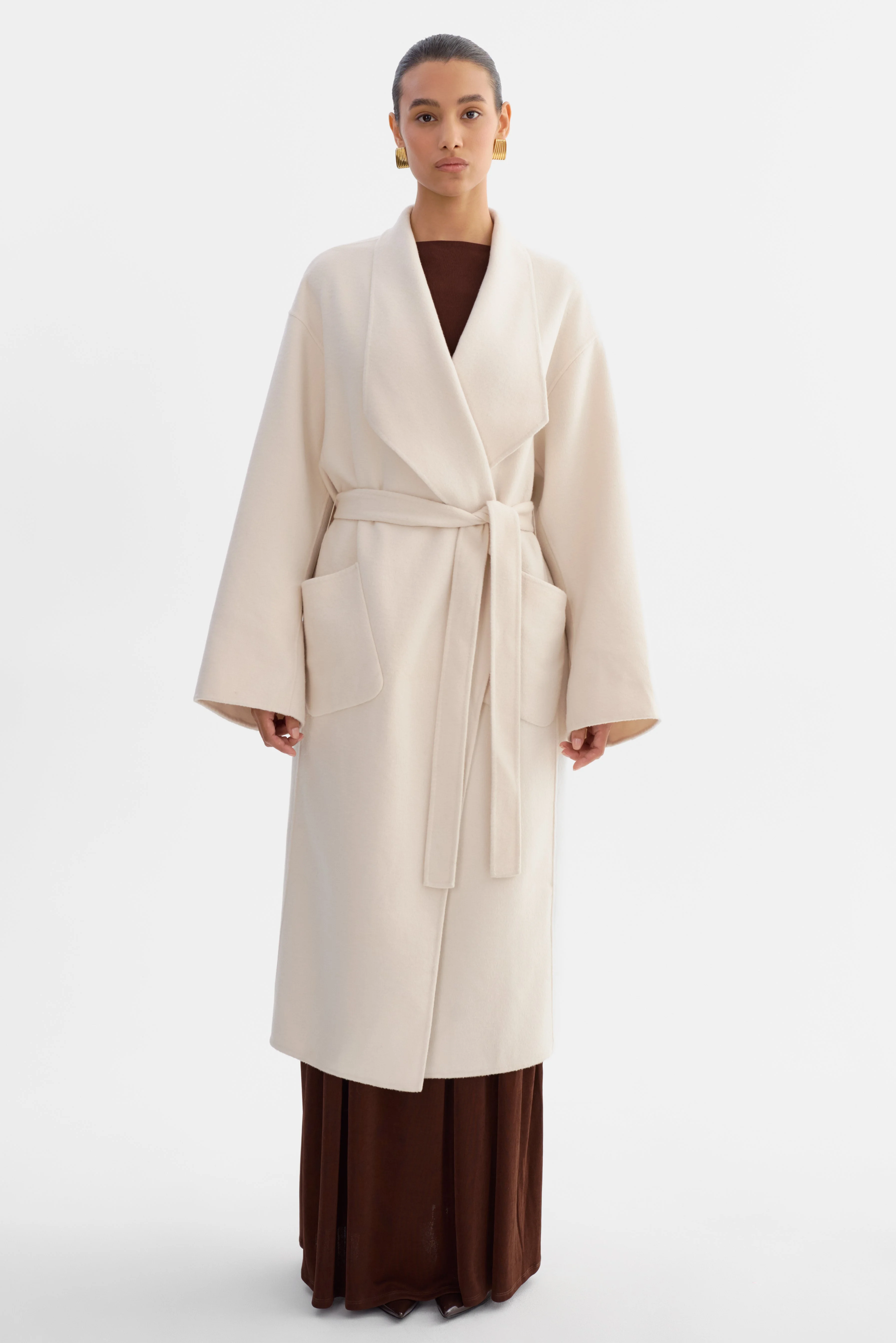 COREEN | Belted Wool Maxi Coat - 1
