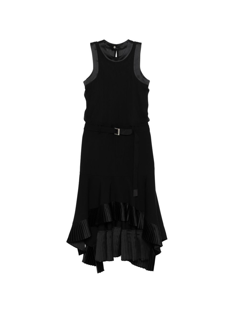 pleated belted midi dress 1