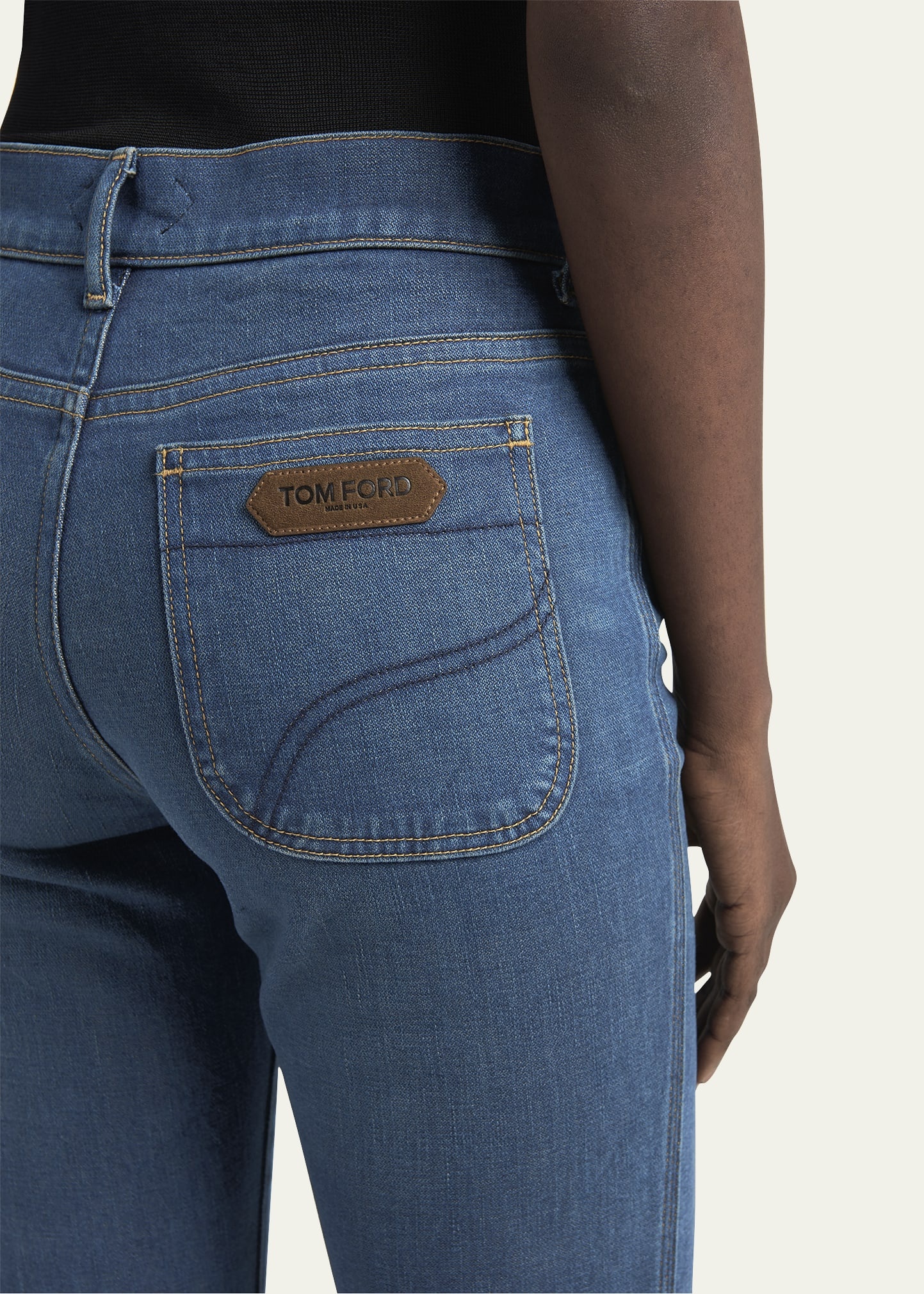 Straight Leg Denim Pants - 5