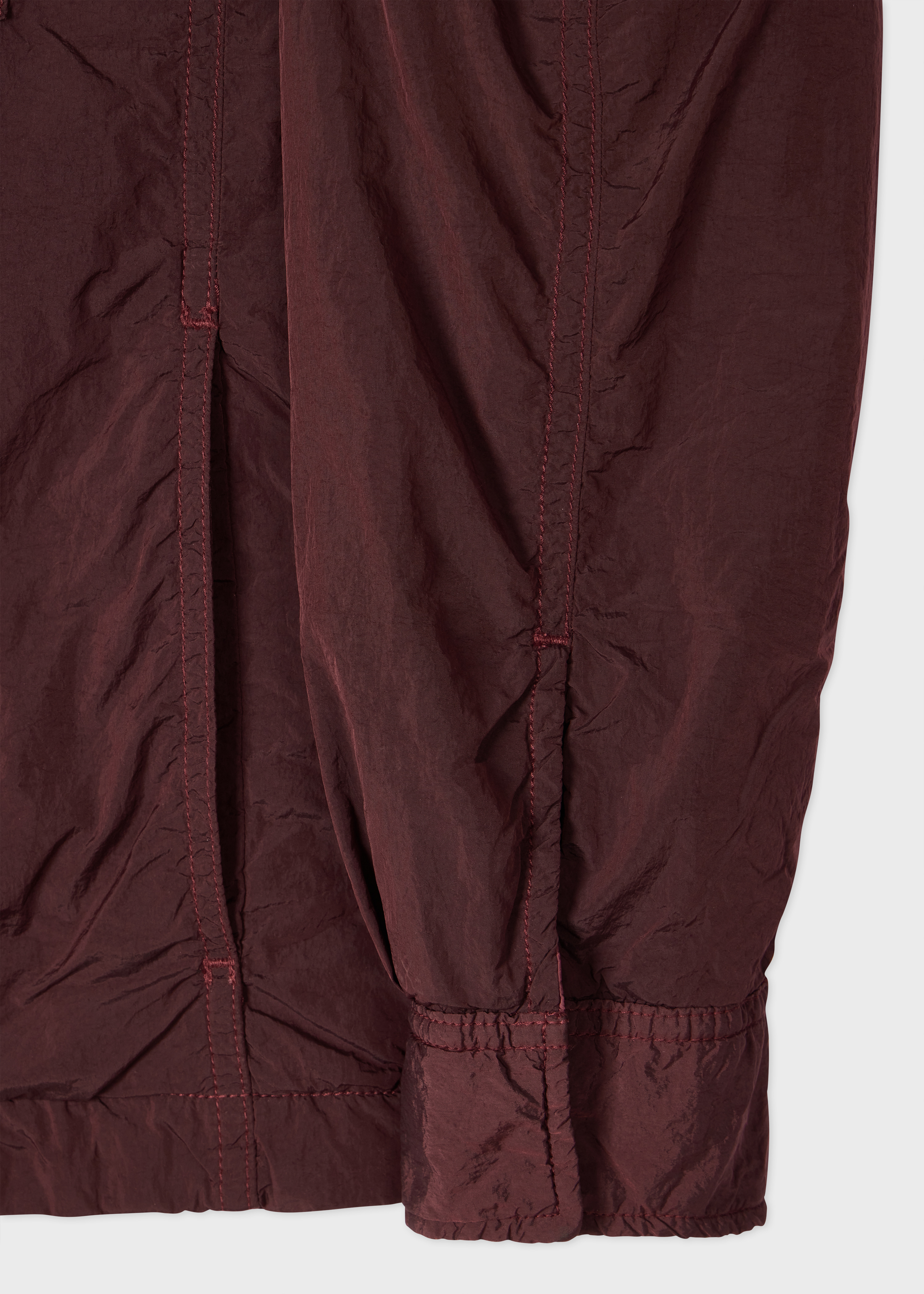 Burgundy Garment Dyed Recycled-Nylon Overshirt - 3