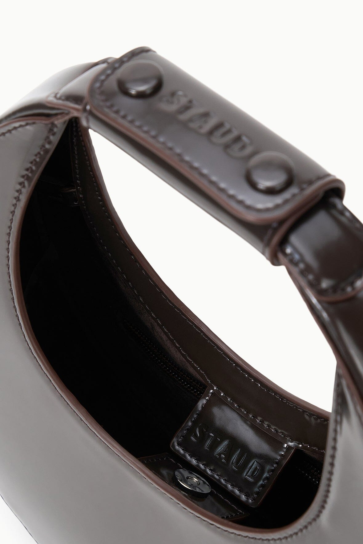 STAUD MINI MOON BAG ESPRESSO LEATHER - 7