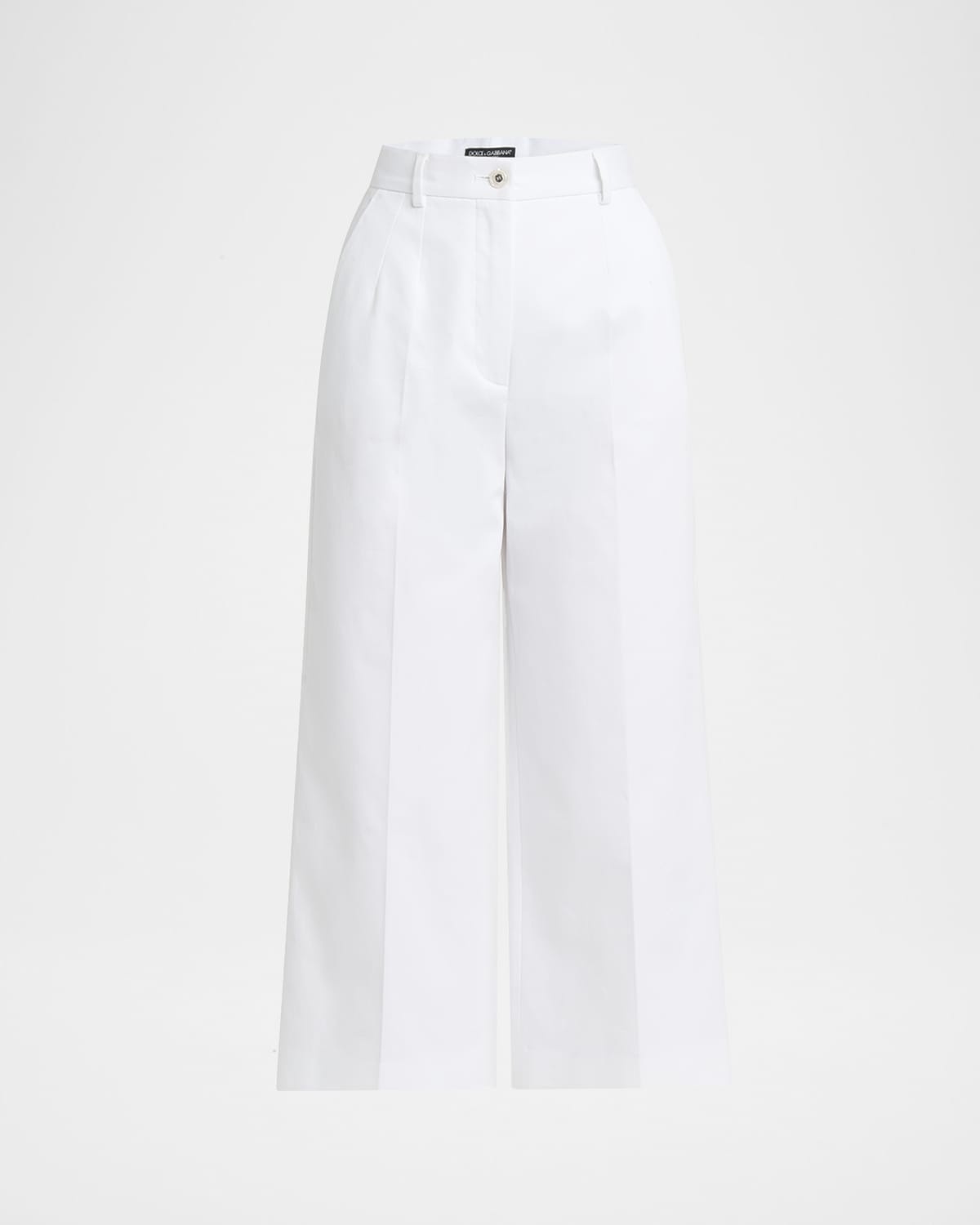 High-Rise Cotton Gabardine Wide-Leg Crop Pants - 1