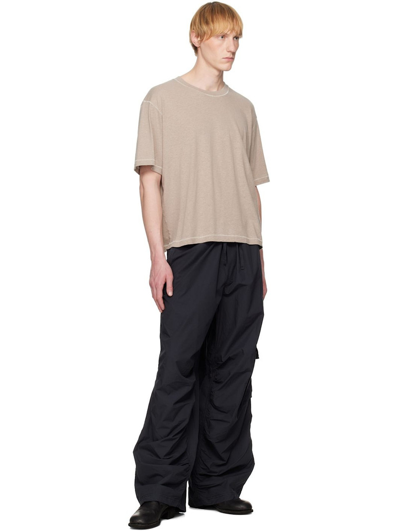 HOPE Black Loose Drawstring Collapse Cargo Pants outlook