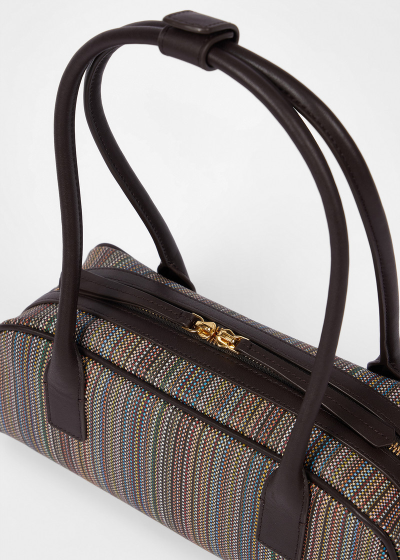 Women’s Signature Stripe Coated Canvas ‘Agatha’ Bag 4