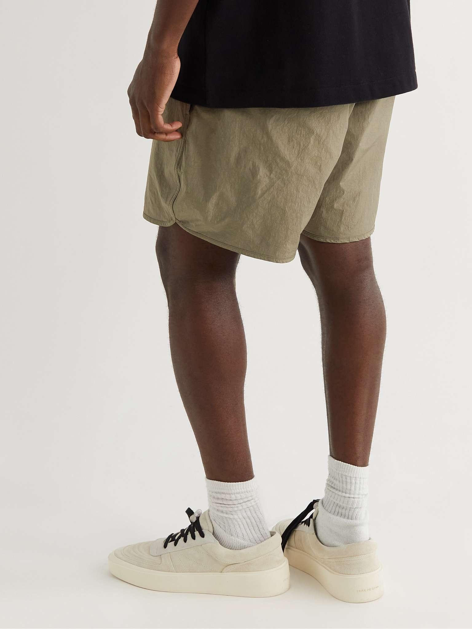 Wide-Leg Logo-Appliquéd Nylon Drawstring Shorts - 4