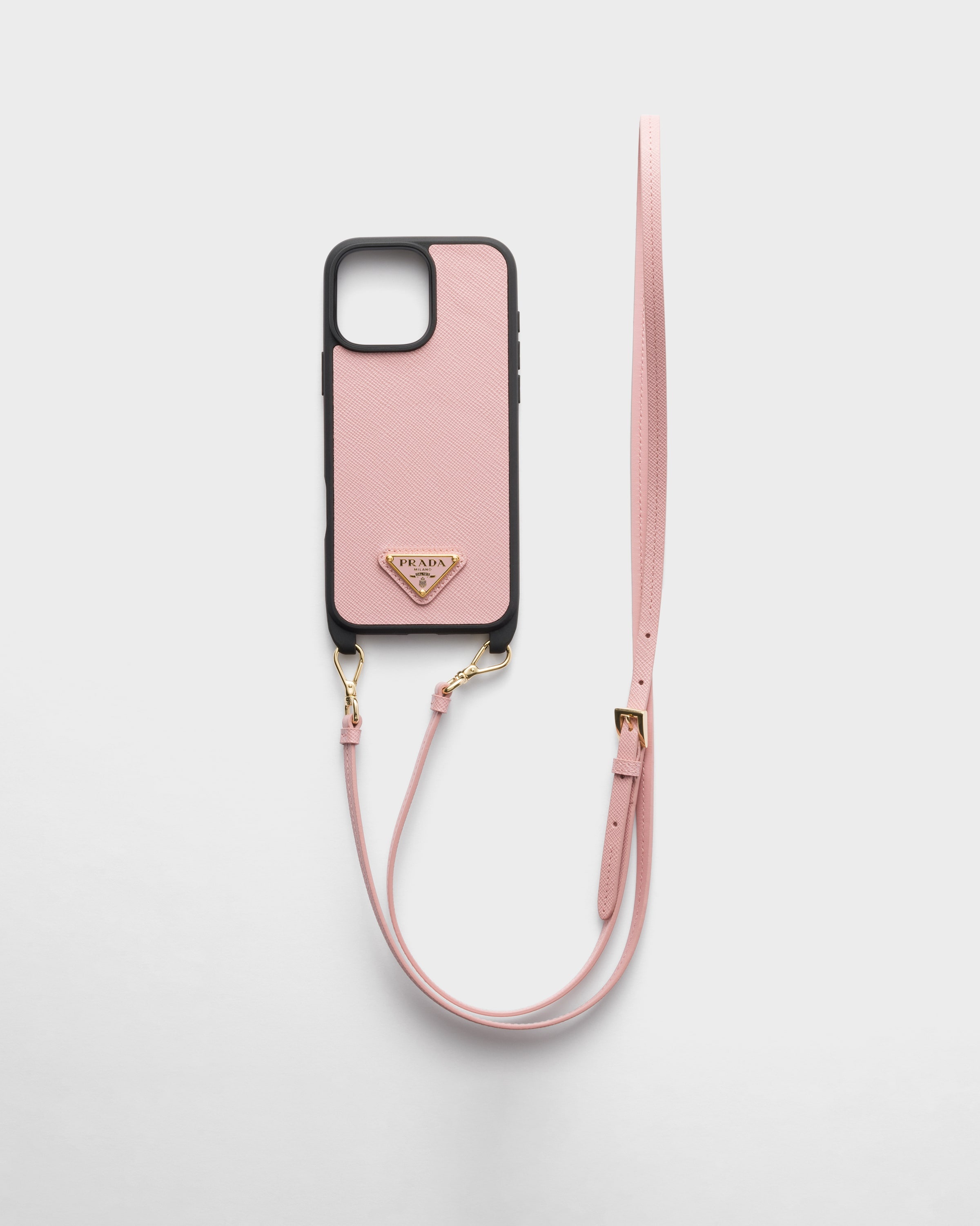 Saffiano leather case for iPhone 16 Pro Max with shoulder strap - 1