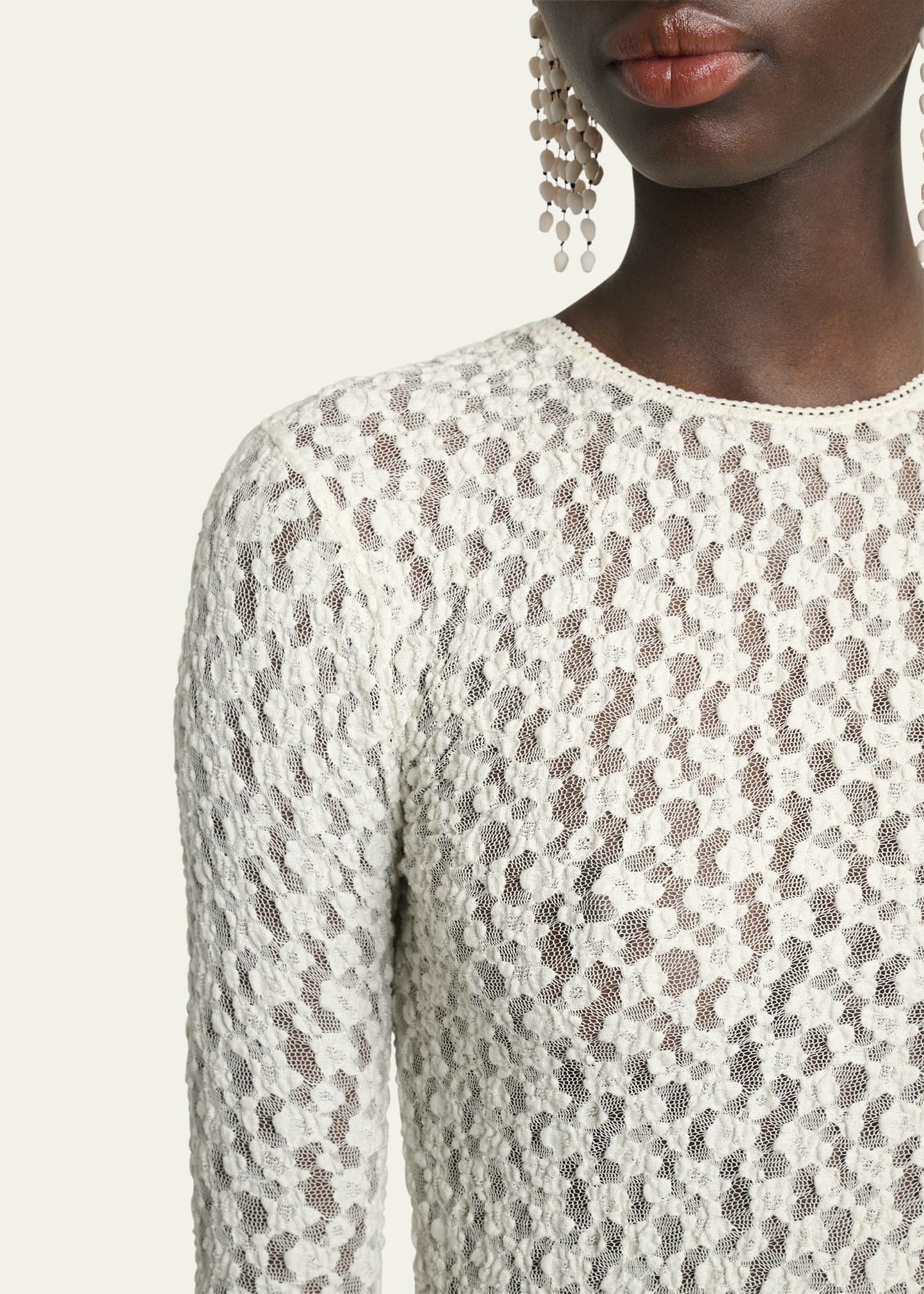 Gaelle Floral Stretch Lace Top - 5
