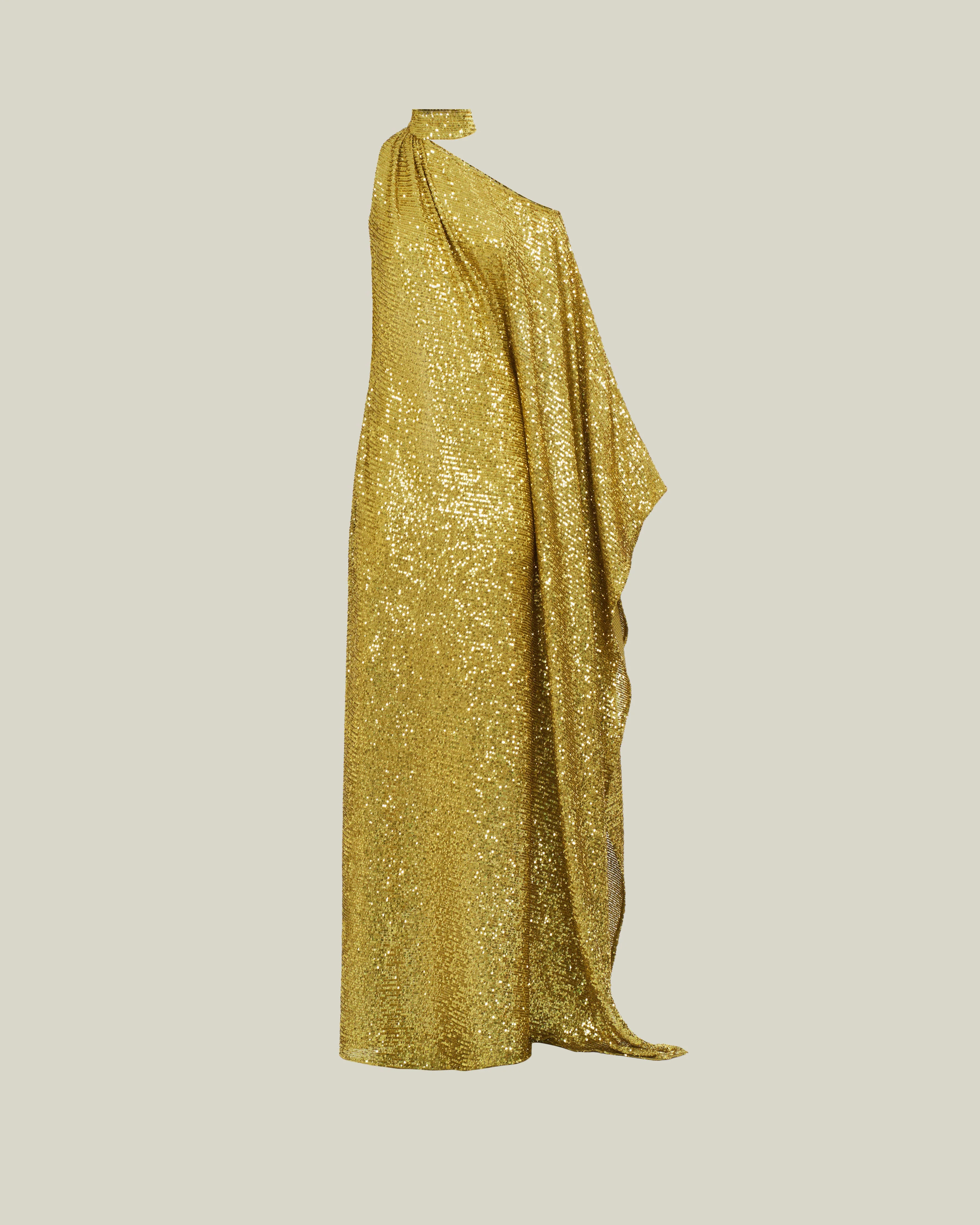 Atlas Disco Dress in Chartreuse - 1