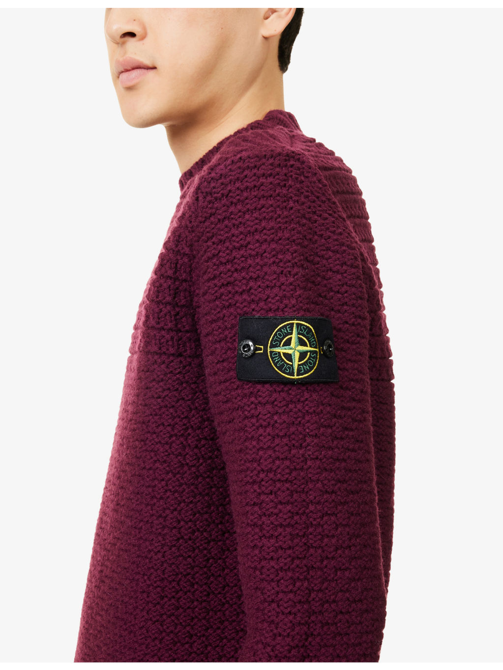 Logo-Patch Textured Wool-Knit Jumper - 5
