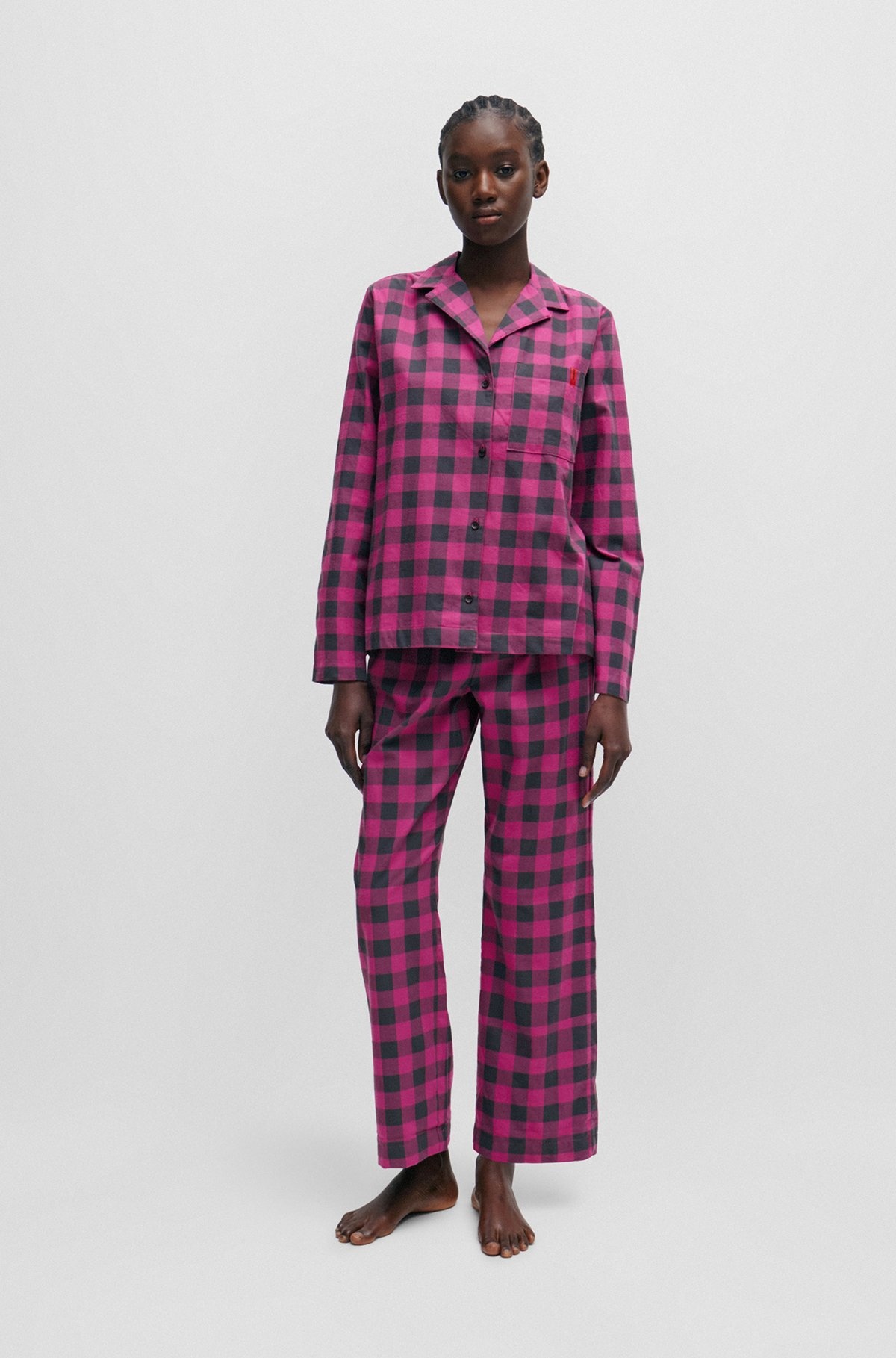 RELAXED-FIT PAJAMA TOP IN CHECKED COTTON FLANNEL - 3