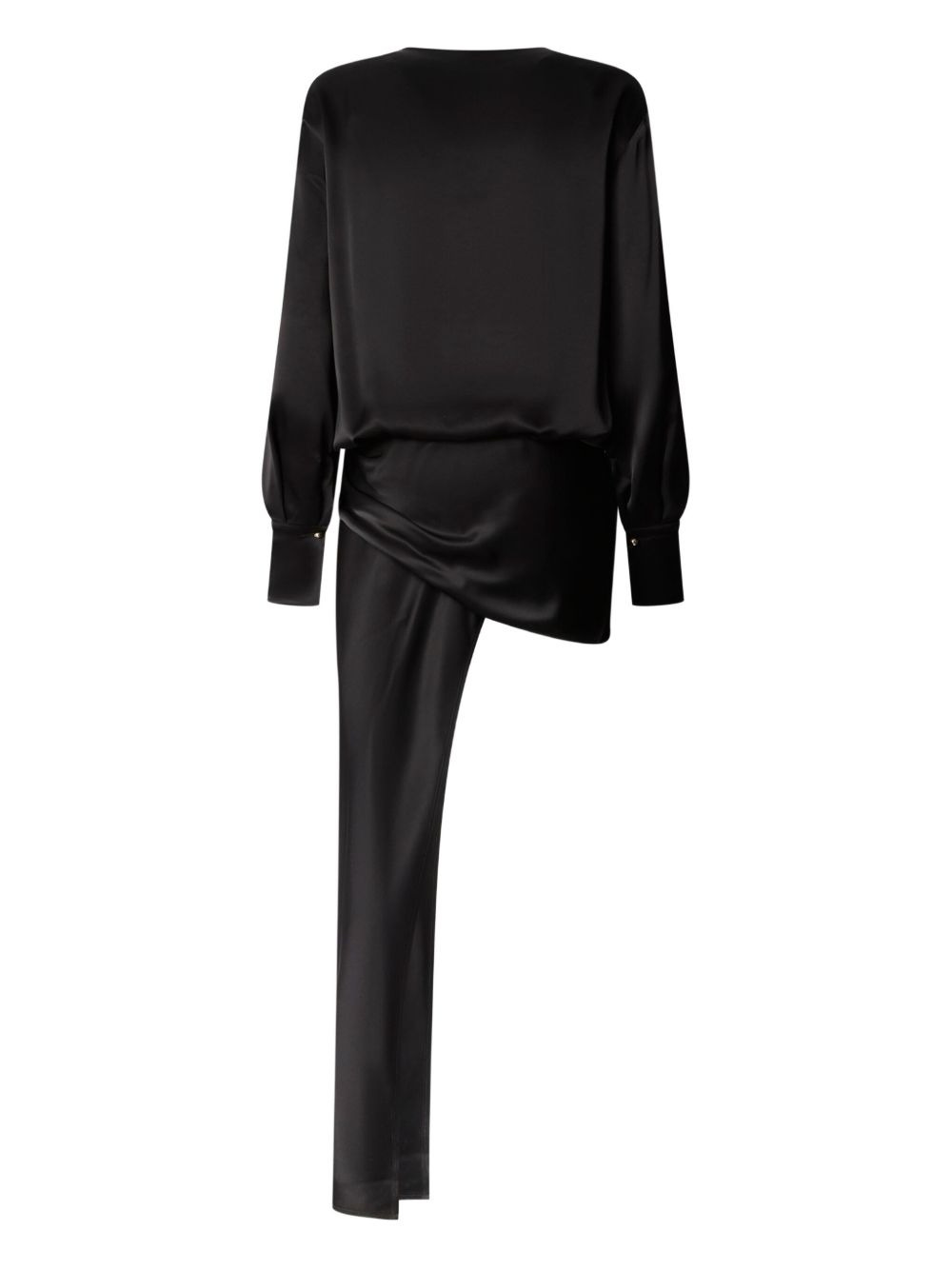 asymmetric draped mini dress - 2