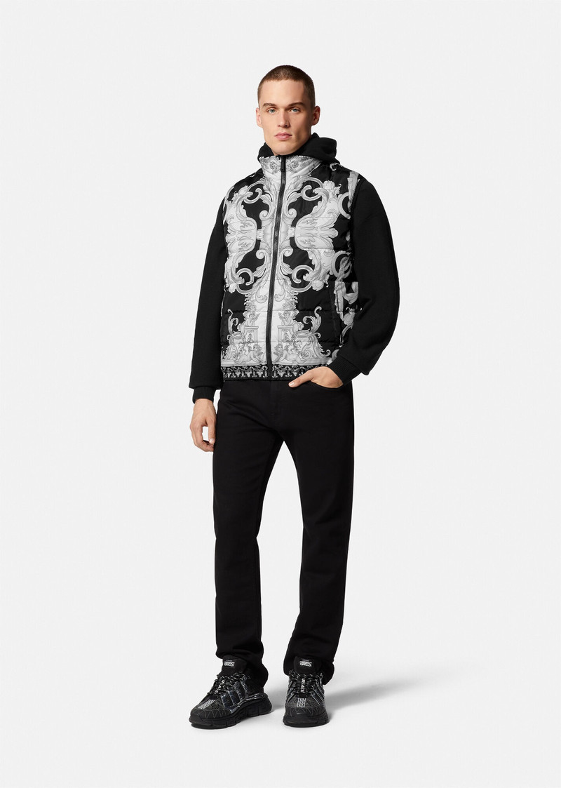 VERSACE Silver Baroque Puffer Vest outlook
