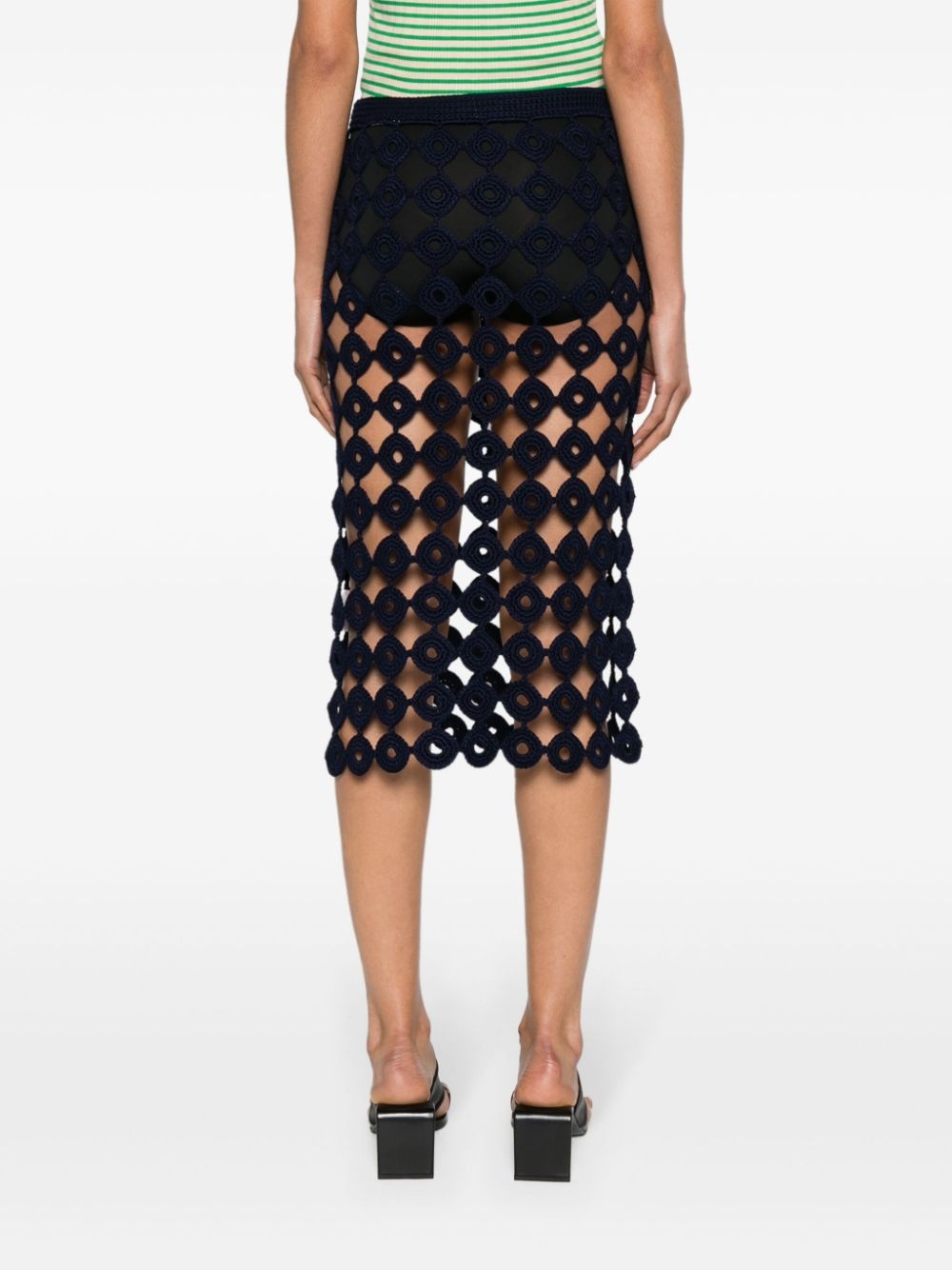 Stanza crochet-knit midi skirt - 4