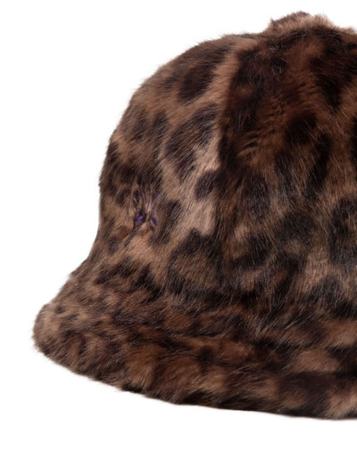 NEEDLES faux-fur leopard-print bucket hat outlook