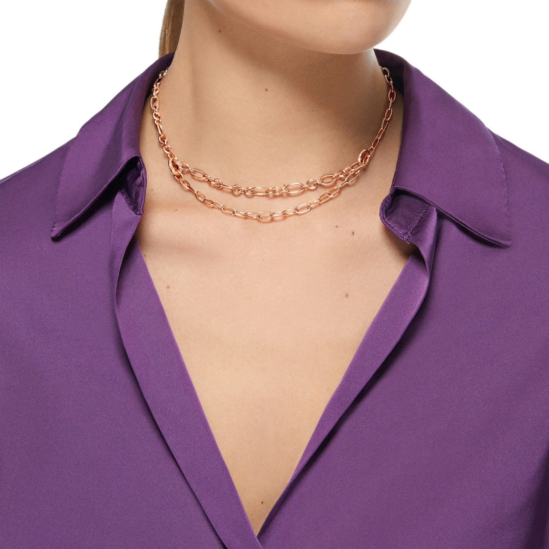 SILVER PLATED OPENABLE LINK NECKLACE - 5