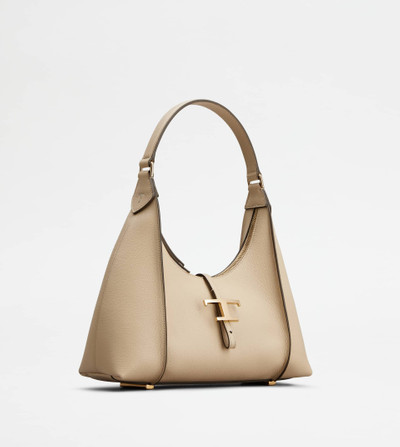 Tod's T TIMELESS HOBO BAG IN LEATHER SMALL - BEIGE outlook