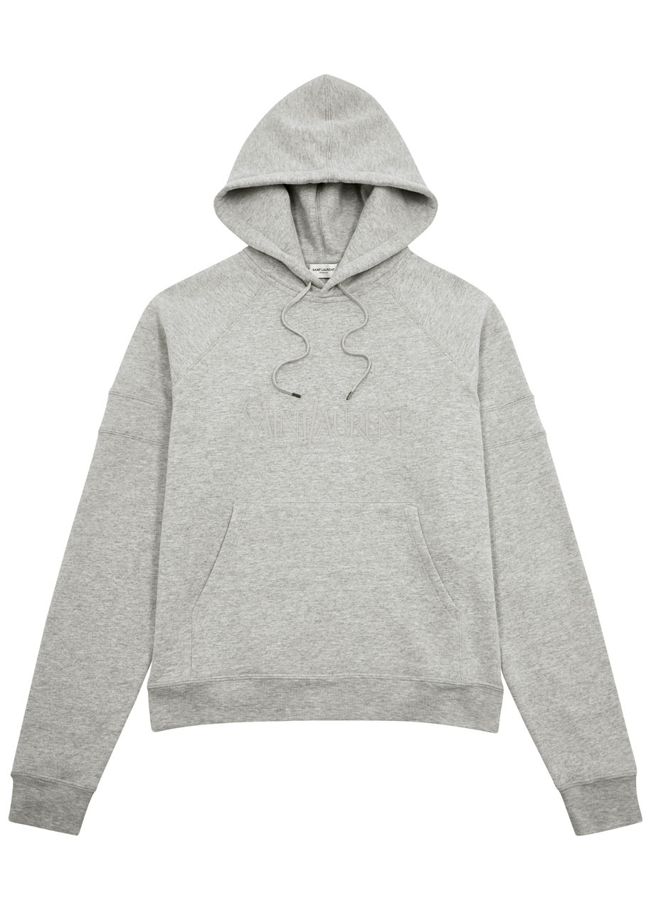 Logo hooded cotton-blend sweatshirt - 1