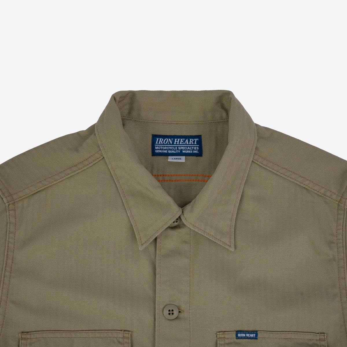 IHSH-385-BEI 9oz Herringbone Military Shirt - Beige - 7