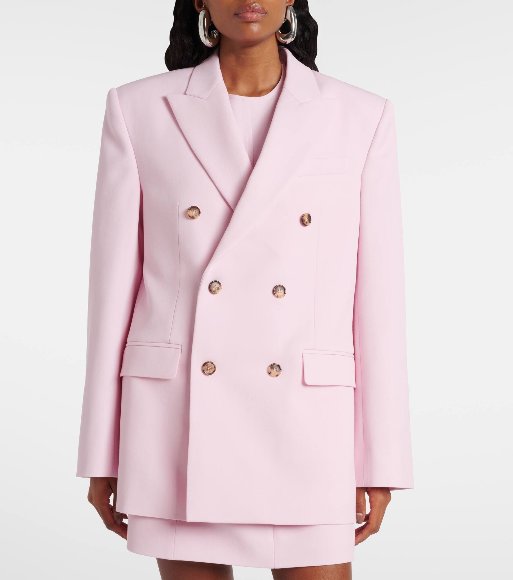 Double-breasted virgin wool blazer - 6