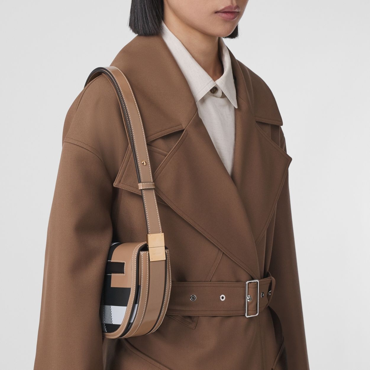 Small Check Leather Olympia Bag - 3