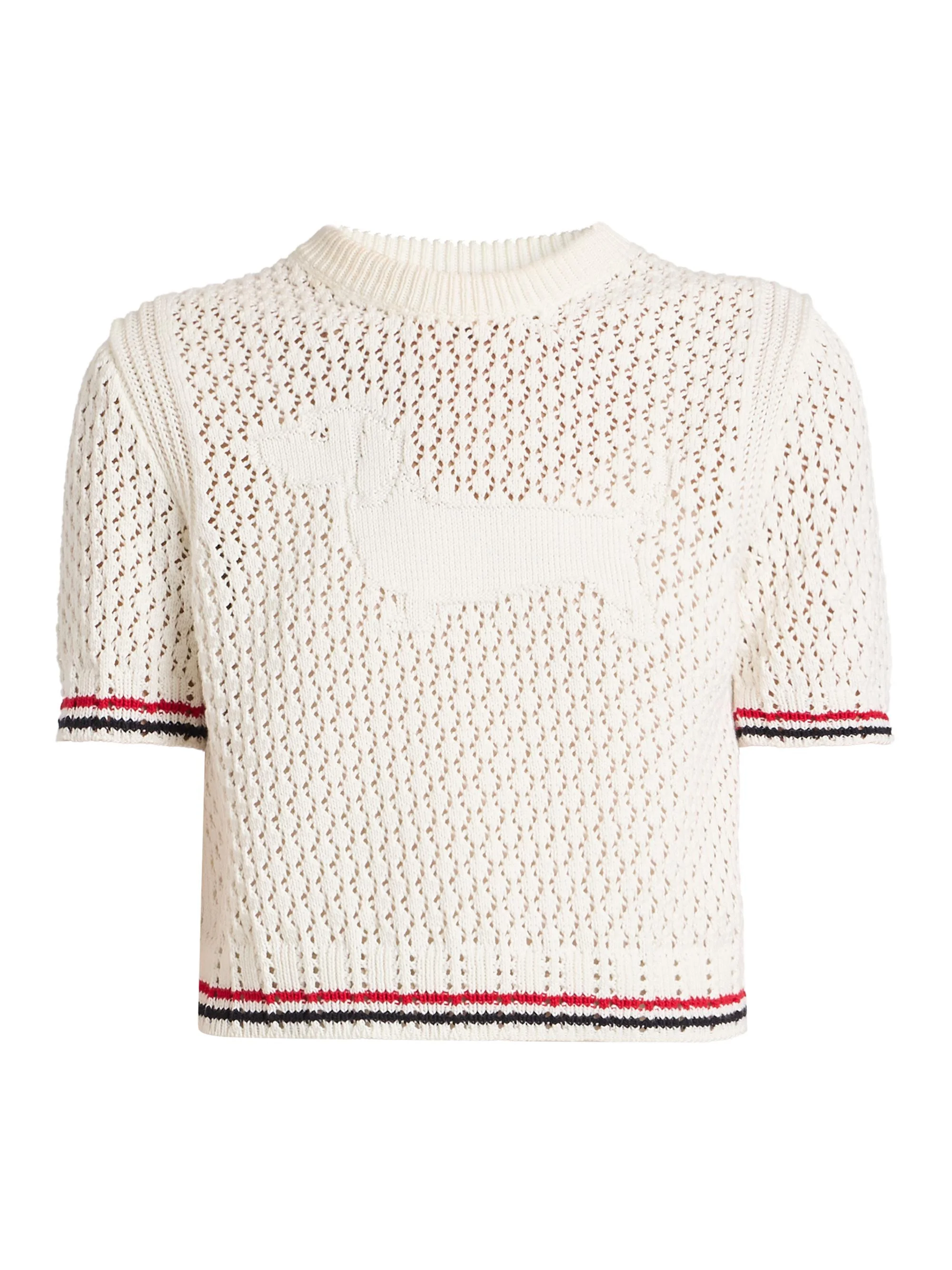 Women's Hector Pointelle-Knit Cotton T-Shirt - White - 1