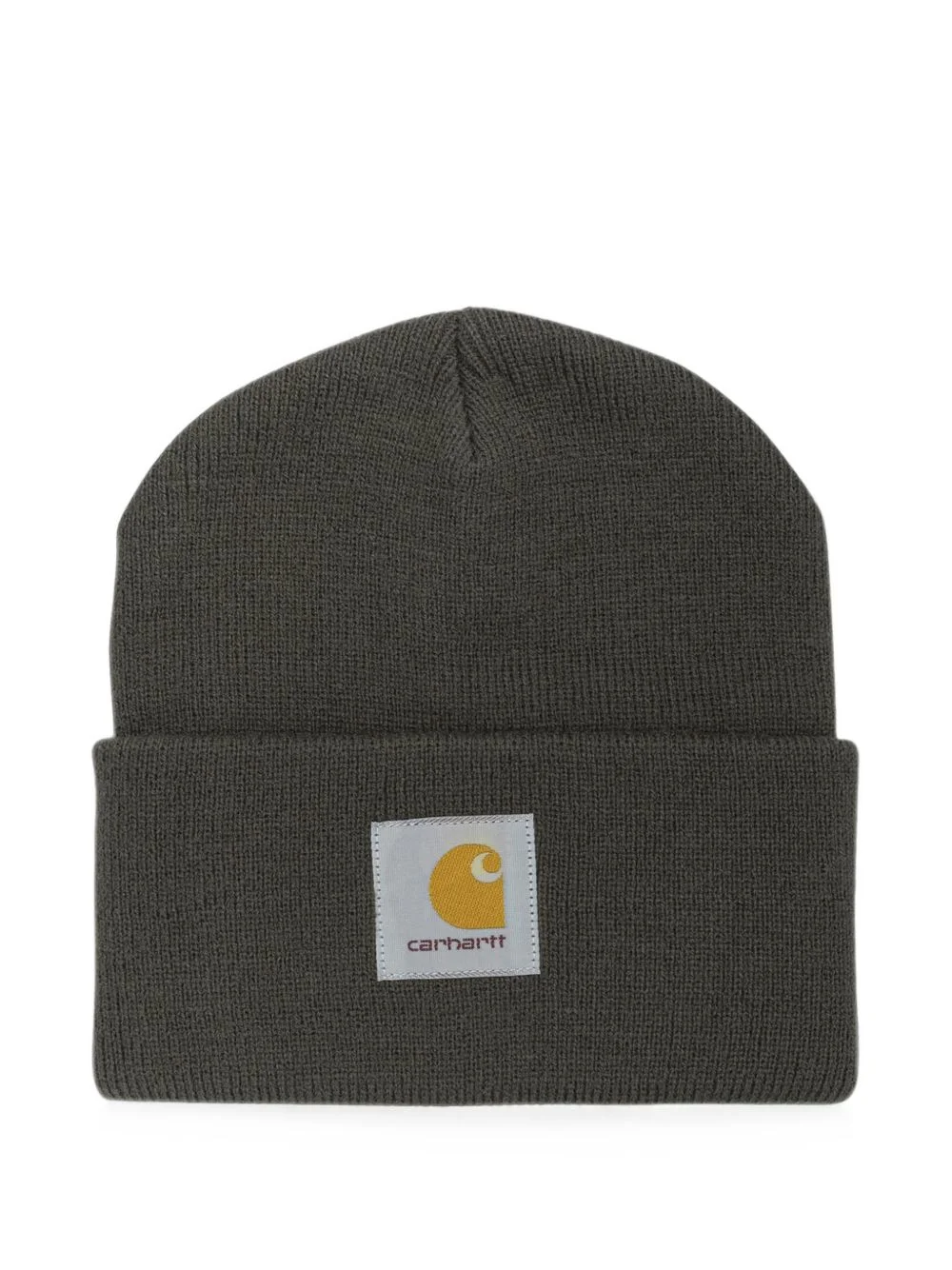 logo-patch ribbed beanie hat - 1