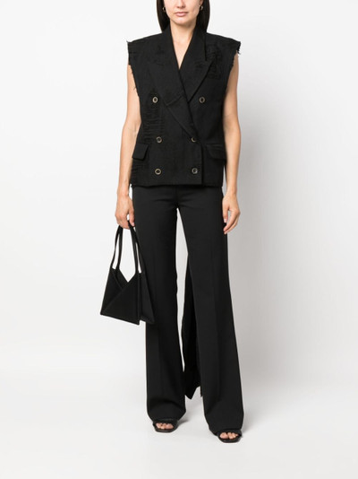 UMA WANG deconstructed backless double-breasted waistcoat outlook