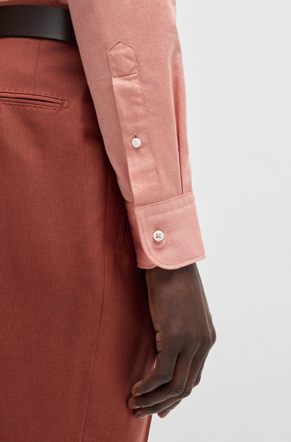 SLIM-FIT SHIRT IN ITALIAN-MADE COTTON-CASHMERE TWILL - 6