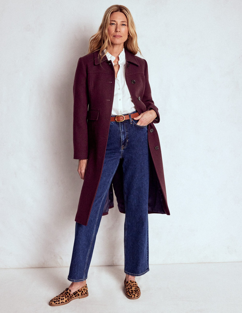 St Albans Fitted Coat-Dark Cherry 5