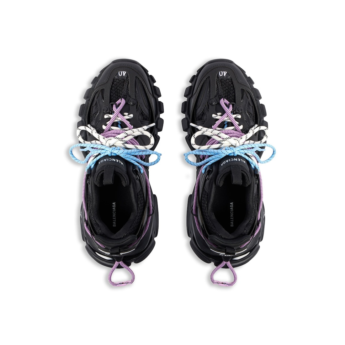 Women's Track Trail Laces Sneaker in Black/pink/blue/beige - 6