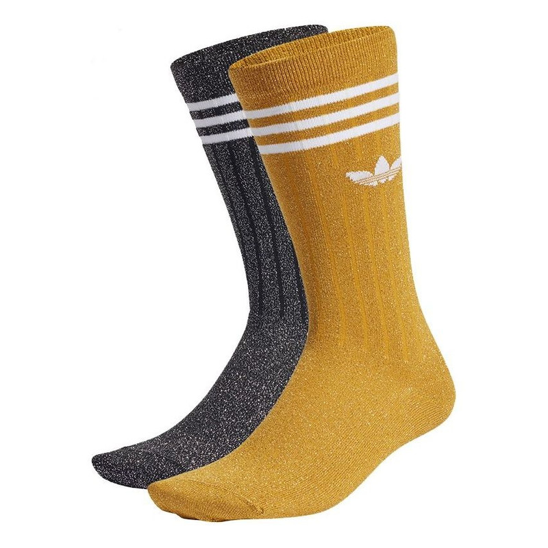 adidas originals Contrasting Colors Logo Sports Socks 2 Pairs Gray / Yellow H36835 1
