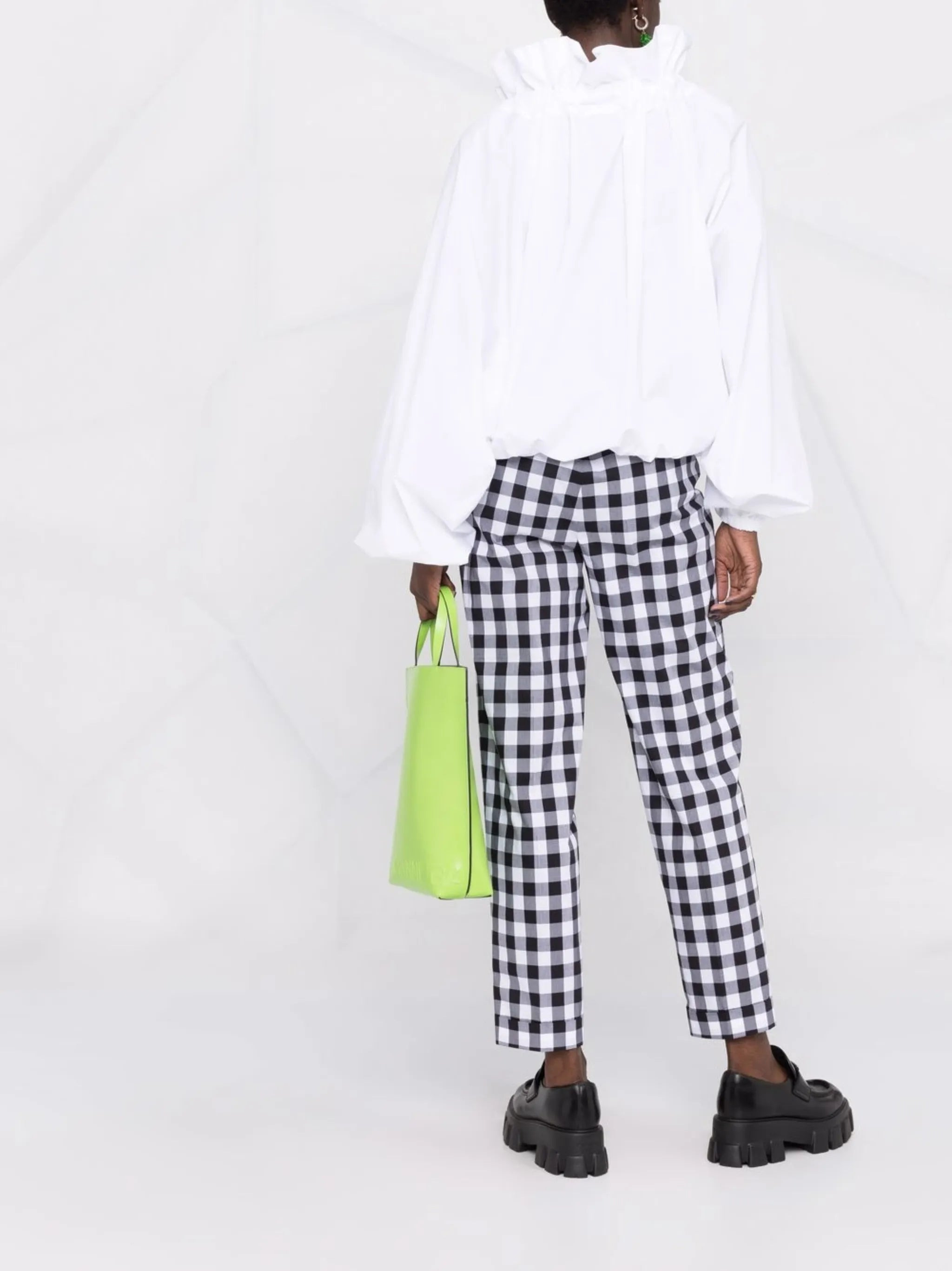 Puff-sleeve Poplin Blouse - 4