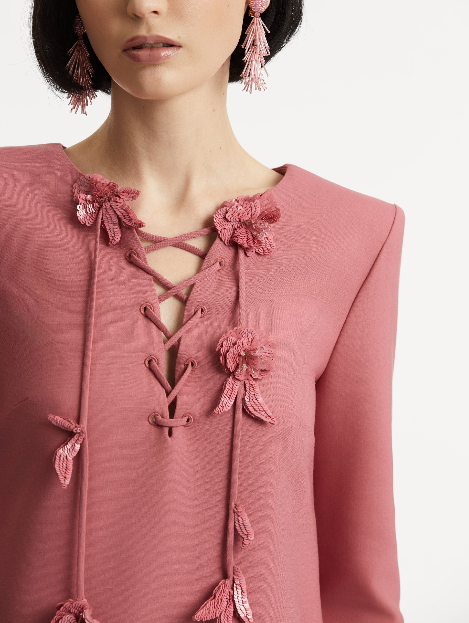 FLORAL LACE-UP CAFTAN - 5