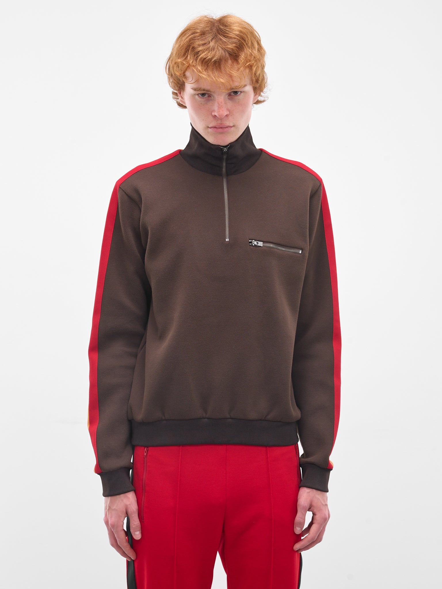 Striped Turtlneck Zip Sweater - 1