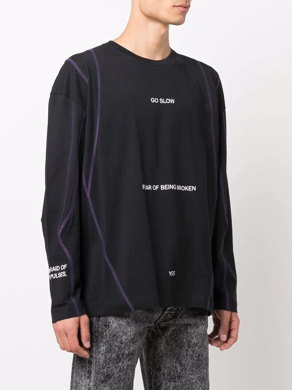 slogan-print long-sleeve T-shirt - 3