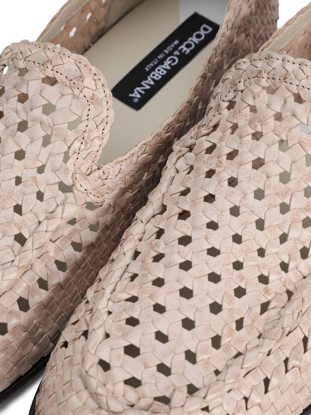 woven leather loafers - 4