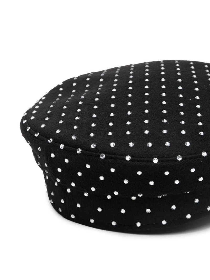 RUSLAN BAGINSKIY rhinestone wool baker boy hat outlook